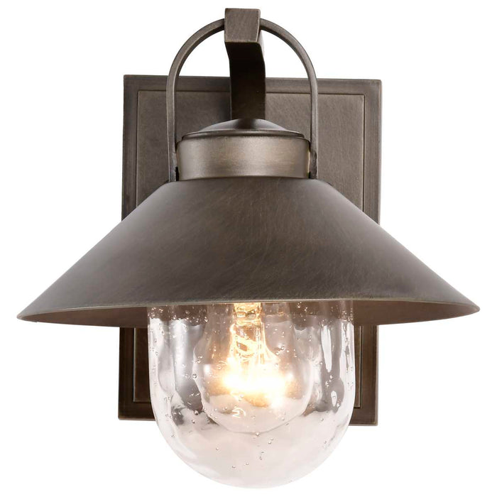 Wall Lantern Nuvo 60-8530 Ridge - Small Outdoor Lantern - Bronze Finish - Clear Seeded Glass Nuvo