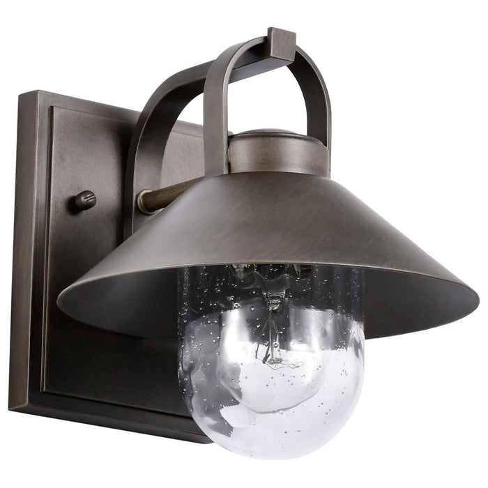 Wall Lantern Nuvo 60-8530 Ridge - Small Outdoor Lantern - Bronze Finish - Clear Seeded Glass Nuvo