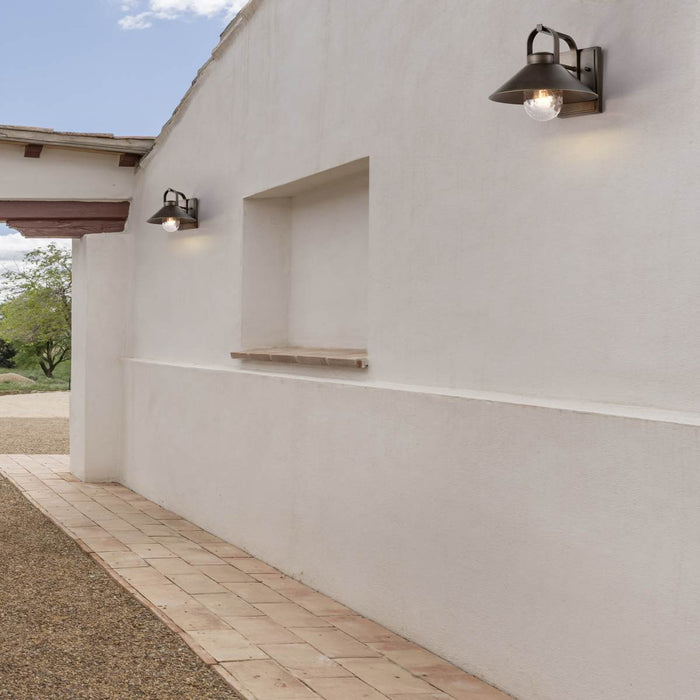 Wall Lantern Nuvo 60-8531 Ridge - Medium Outdoor Lantern - Bronze Finish - Clear Seeded Glass Nuvo