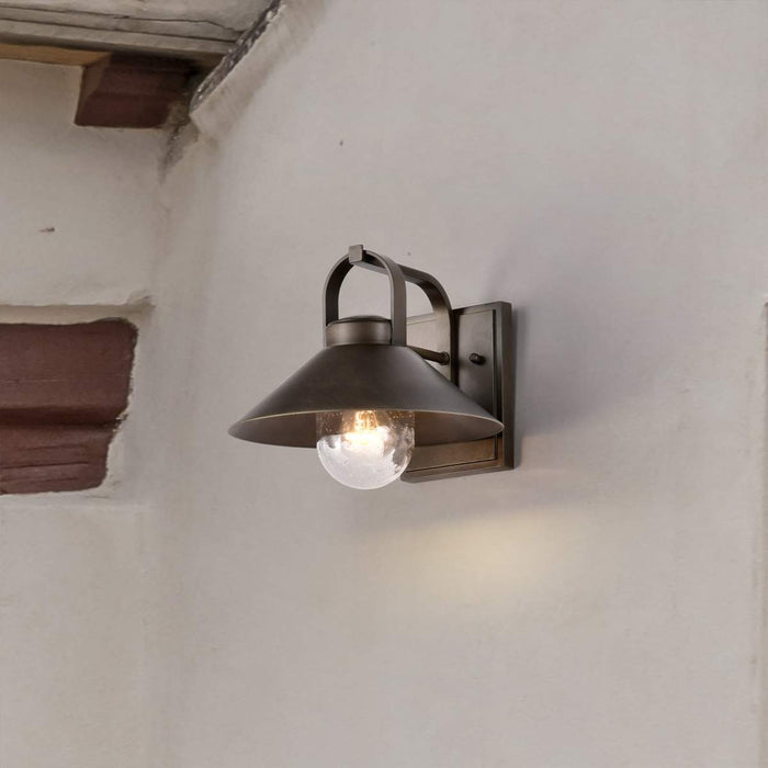 Wall Lantern Nuvo 60-8531 Ridge - Medium Outdoor Lantern - Bronze Finish - Clear Seeded Glass Nuvo