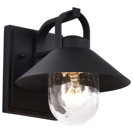 Wall Lantern Nuvo 60-8540 Ridge - Small Outdoor Lantern - Black Finish - Clear Seeded Glass Nuvo