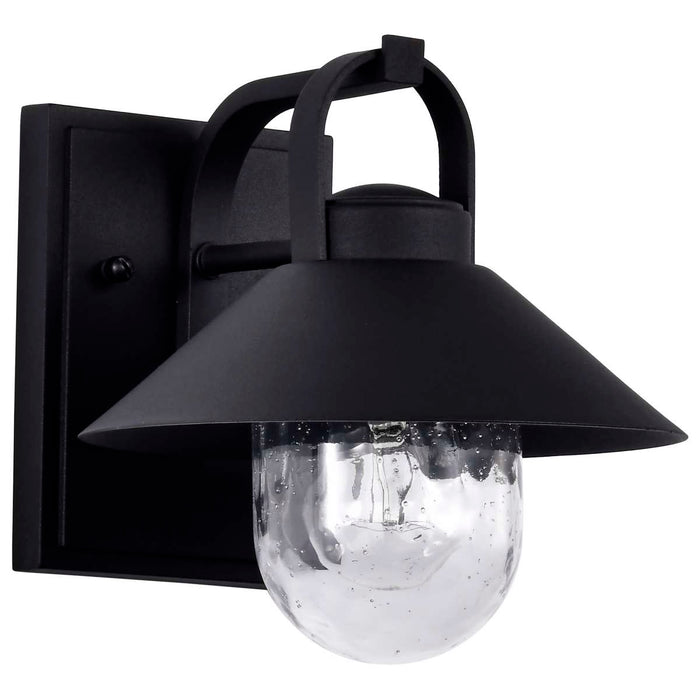 Wall Lantern Nuvo 60-8540 Ridge - Small Outdoor Lantern - Black Finish - Clear Seeded Glass Nuvo