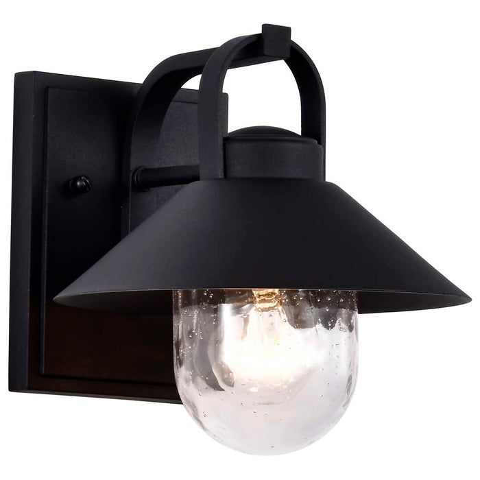 Wall Lantern Nuvo 60-8540 Ridge - Small Outdoor Lantern - Black Finish - Clear Seeded Glass Nuvo