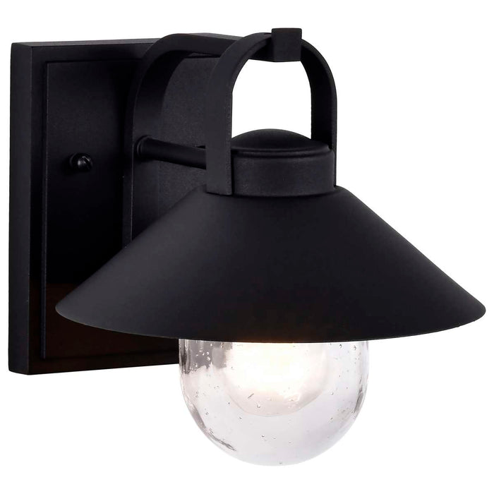 Wall Lantern Nuvo 60-8540 Ridge - Small Outdoor Lantern - Black Finish - Clear Seeded Glass Nuvo