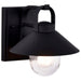 Wall Lantern Nuvo 60-8540 Ridge - Small Outdoor Lantern - Black Finish - Clear Seeded Glass Nuvo