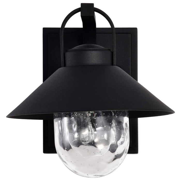 Wall Lantern Nuvo 60-8540 Ridge - Small Outdoor Lantern - Black Finish - Clear Seeded Glass Nuvo