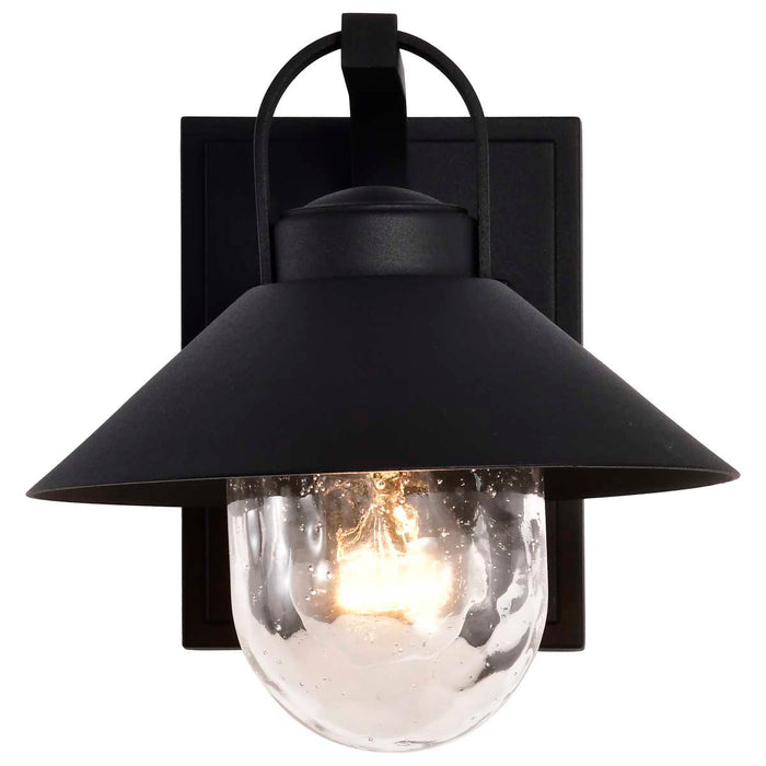Wall Lantern Nuvo 60-8540 Ridge - Small Outdoor Lantern - Black Finish - Clear Seeded Glass Nuvo