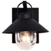 Wall Lantern Nuvo 60-8540 Ridge - Small Outdoor Lantern - Black Finish - Clear Seeded Glass Nuvo