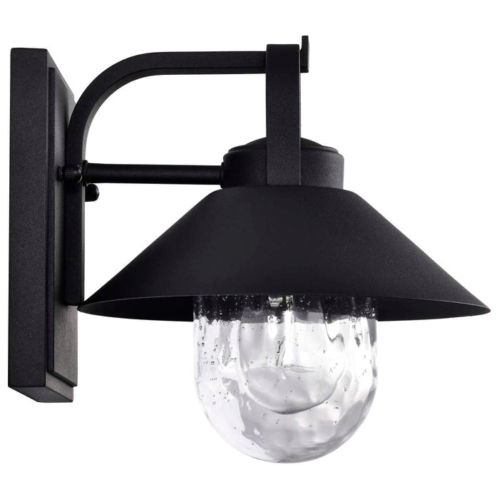 Wall Lantern Nuvo 60-8540 Ridge - Small Outdoor Lantern - Black Finish - Clear Seeded Glass Nuvo