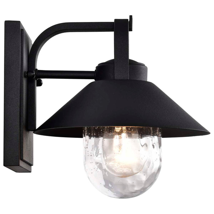Wall Lantern Nuvo 60-8540 Ridge - Small Outdoor Lantern - Black Finish - Clear Seeded Glass Nuvo