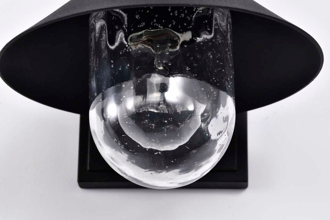 Wall Lantern Nuvo 60-8540 Ridge - Small Outdoor Lantern - Black Finish - Clear Seeded Glass Nuvo
