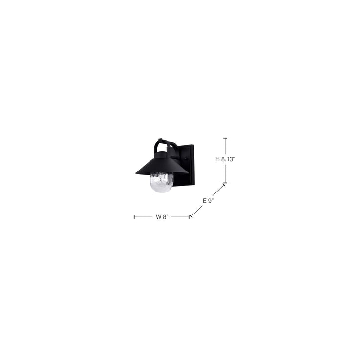 Wall Lantern Nuvo 60-8540 Ridge - Small Outdoor Lantern - Black Finish - Clear Seeded Glass Nuvo