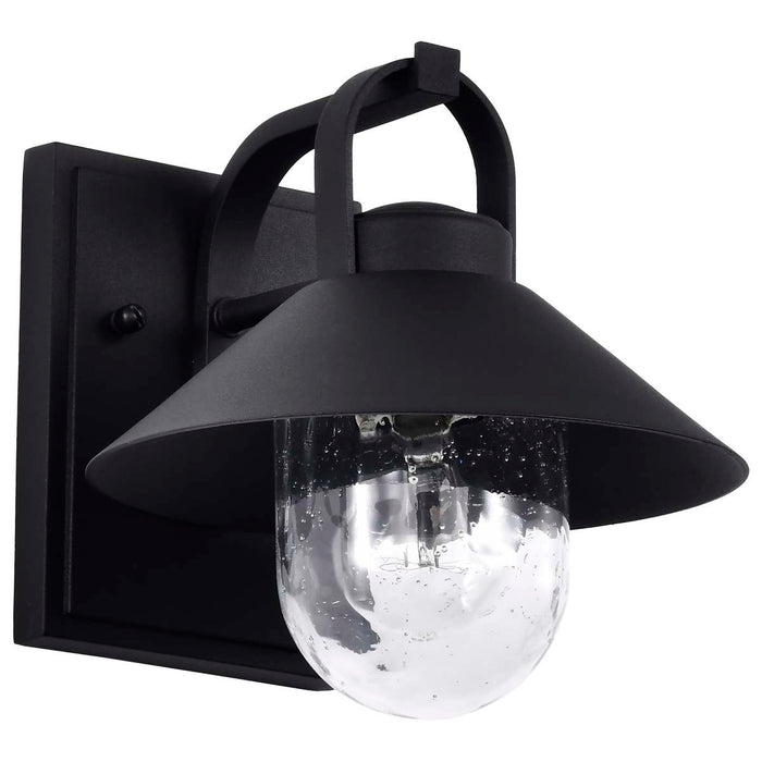 Wall Lantern Nuvo 60-8540 Ridge - Small Outdoor Lantern - Black Finish - Clear Seeded Glass Nuvo