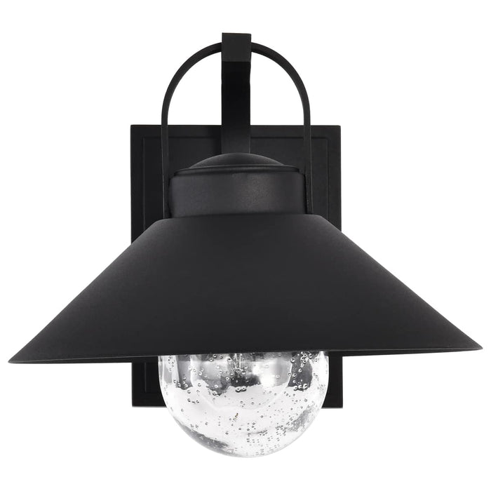 Wall Lantern Nuvo 60-8541 Ridge - Medium Outdoor Lantern - Black Finish - Clear Seeded Glass Nuvo
