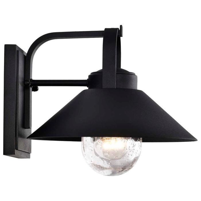 Wall Lantern Nuvo 60-8541 Ridge - Medium Outdoor Lantern - Black Finish - Clear Seeded Glass Nuvo