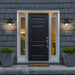 Wall Lantern Nuvo 60-8541 Ridge - Medium Outdoor Lantern - Black Finish - Clear Seeded Glass Nuvo