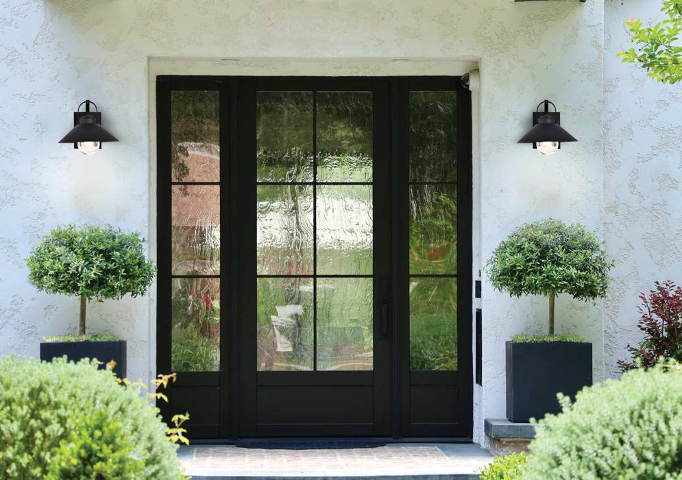 Wall Lantern Nuvo 60-8541 Ridge - Medium Outdoor Lantern - Black Finish - Clear Seeded Glass Nuvo