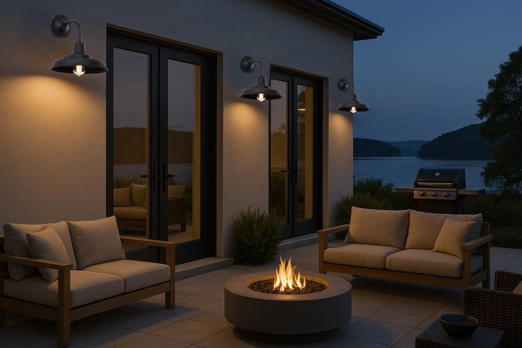 Wall Lantern Nuvo 60-8551 Morris - Medium Outdoor Lantern - Black Finish Nuvo