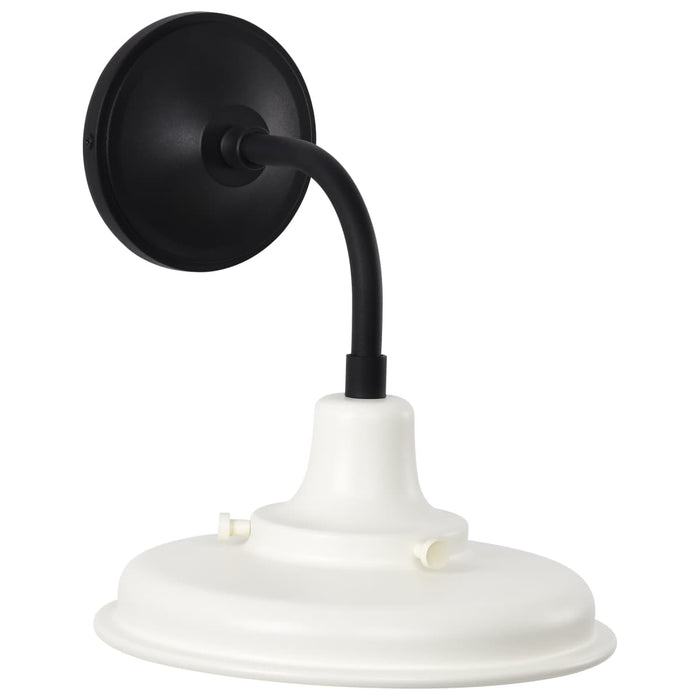 Wall Lantern Nuvo 60-8560 Morris - Small Outdoor Lantern - Black Finish - White Shade Nuvo