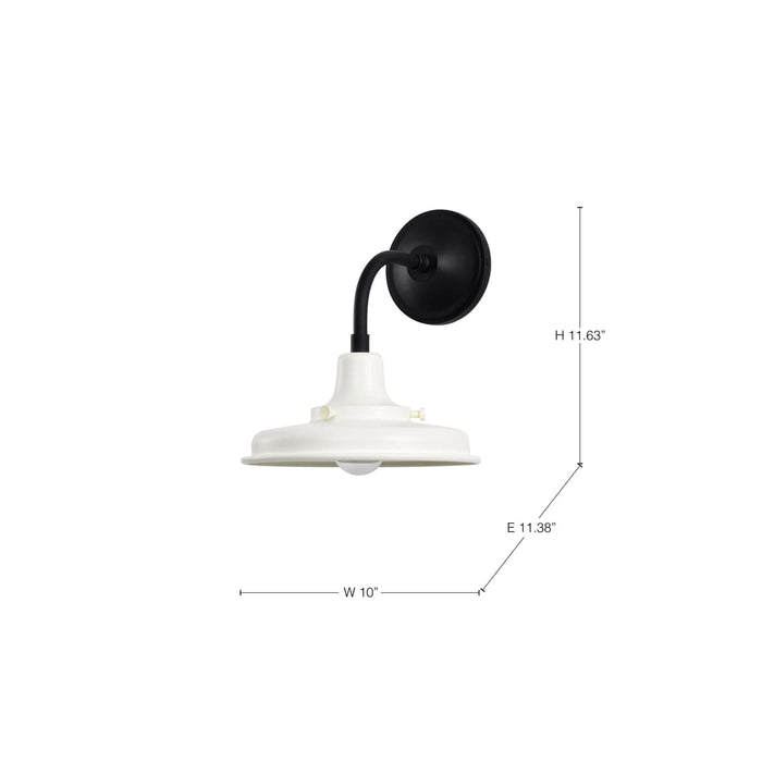 Wall Lantern Nuvo 60-8560 Morris - Small Outdoor Lantern - Black Finish - White Shade Nuvo