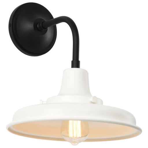 Wall Lantern Nuvo 60-8561 Morris - Medium Outdoor Lantern - Black Finish - White Shade Nuvo