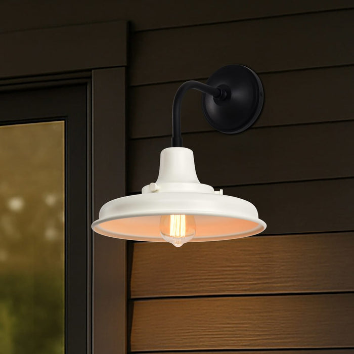 Wall Lantern Nuvo 60-8561 Morris - Medium Outdoor Lantern - Black Finish - White Shade Nuvo