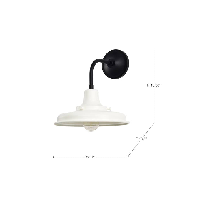Wall Lantern Nuvo 60-8561 Morris - Medium Outdoor Lantern - Black Finish - White Shade Nuvo