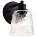 Vanity Nuvo 60-8601 Grayson - 1 Light Vanity - Matte Black Finish - Clear Ribbed Glass Nuvo