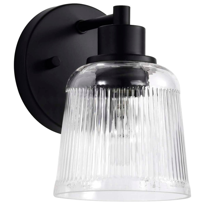 Vanity Nuvo 60-8601 Grayson - 1 Light Vanity - Matte Black Finish - Clear Ribbed Glass Nuvo