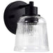 Vanity Nuvo 60-8601 Grayson - 1 Light Vanity - Matte Black Finish - Clear Ribbed Glass Nuvo