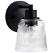 Vanity Nuvo 60-8601 Grayson - 1 Light Vanity - Matte Black Finish - Clear Ribbed Glass Nuvo