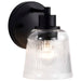 Vanity Nuvo 60-8601 Grayson - 1 Light Vanity - Matte Black Finish - Clear Ribbed Glass Nuvo