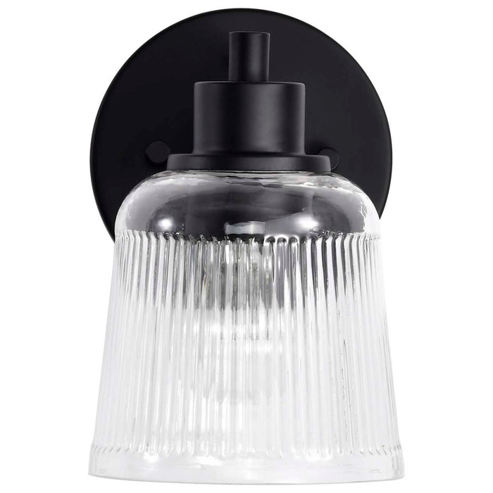 Vanity Nuvo 60-8601 Grayson - 1 Light Vanity - Matte Black Finish - Clear Ribbed Glass Nuvo