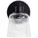 Vanity Nuvo 60-8601 Grayson - 1 Light Vanity - Matte Black Finish - Clear Ribbed Glass Nuvo