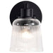 Vanity Nuvo 60-8601 Grayson - 1 Light Vanity - Matte Black Finish - Clear Ribbed Glass Nuvo