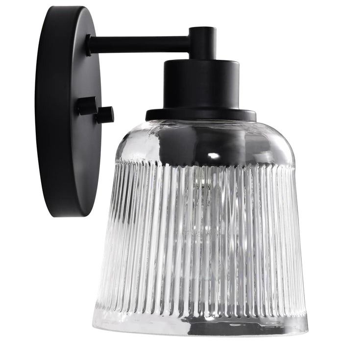 Vanity Nuvo 60-8601 Grayson - 1 Light Vanity - Matte Black Finish - Clear Ribbed Glass Nuvo