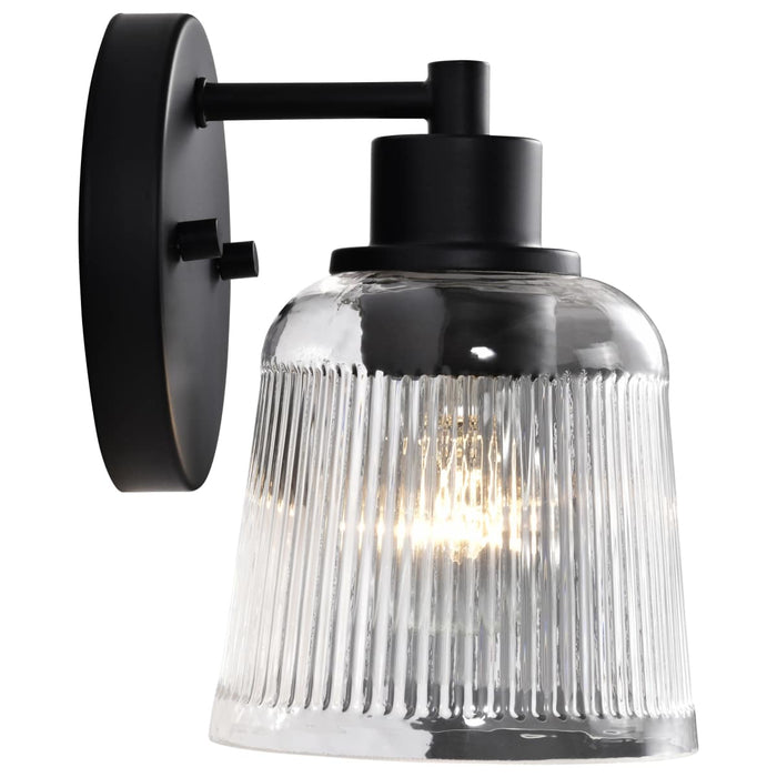 Vanity Nuvo 60-8601 Grayson - 1 Light Vanity - Matte Black Finish - Clear Ribbed Glass Nuvo