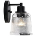 Vanity Nuvo 60-8601 Grayson - 1 Light Vanity - Matte Black Finish - Clear Ribbed Glass Nuvo