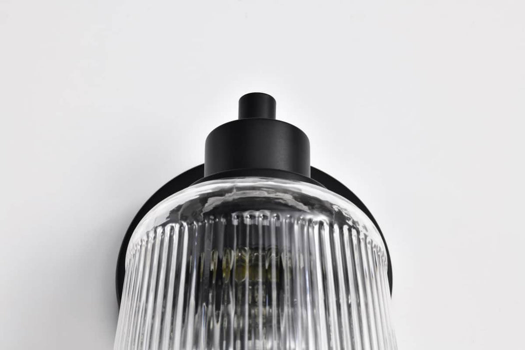 Vanity Nuvo 60-8601 Grayson - 1 Light Vanity - Matte Black Finish - Clear Ribbed Glass Nuvo