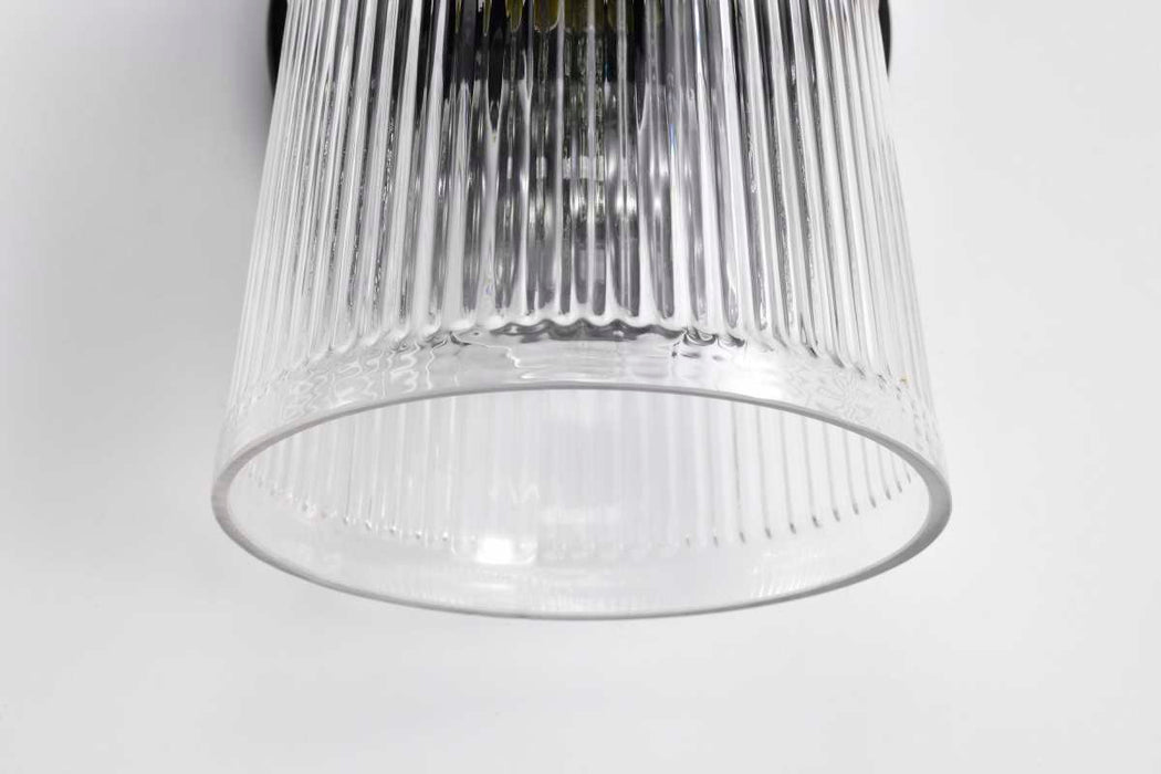 Vanity Nuvo 60-8601 Grayson - 1 Light Vanity - Matte Black Finish - Clear Ribbed Glass Nuvo