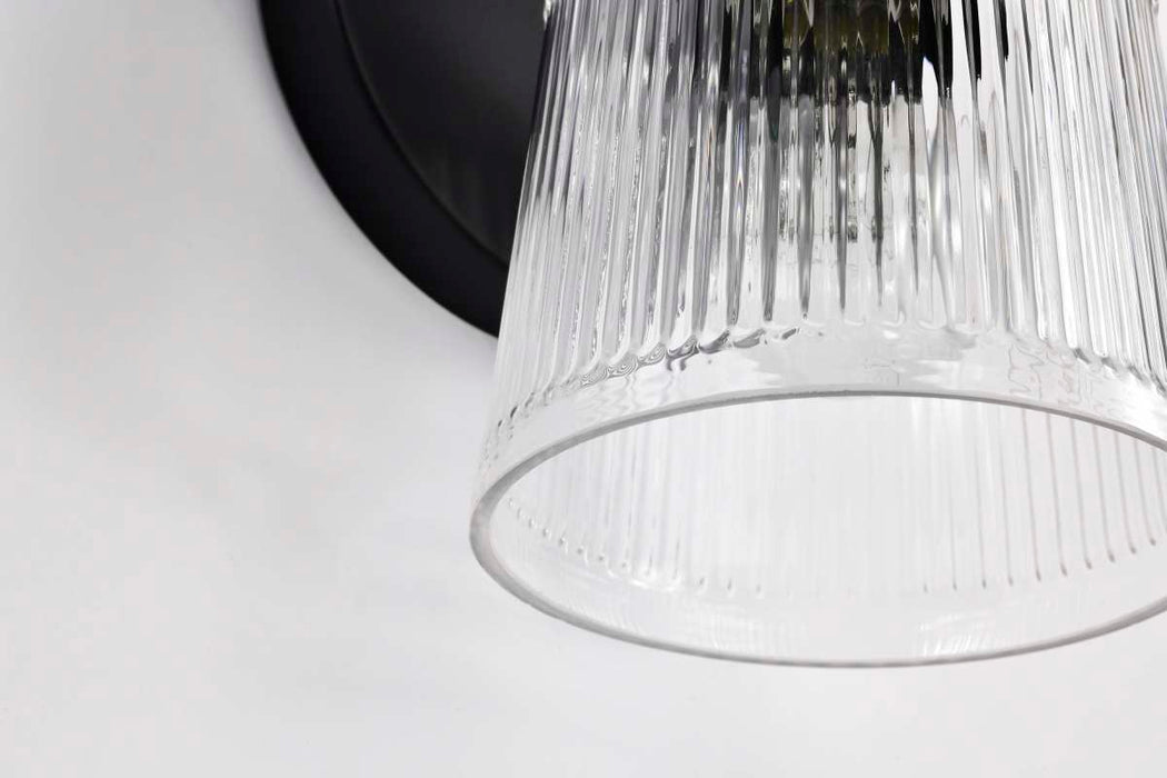 Vanity Nuvo 60-8601 Grayson - 1 Light Vanity - Matte Black Finish - Clear Ribbed Glass Nuvo