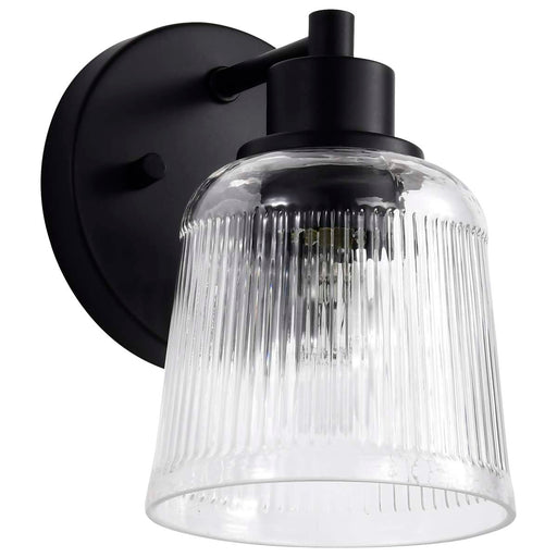 Vanity Nuvo 60-8601 Grayson - 1 Light Vanity - Matte Black Finish - Clear Ribbed Glass Nuvo