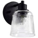 Vanity Nuvo 60-8601 Grayson - 1 Light Vanity - Matte Black Finish - Clear Ribbed Glass Nuvo