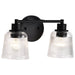 Vanity Nuvo 60-8602 Grayson - 2 Light Vanity - Matte Black Finish - Clear Ribbed Glass Nuvo
