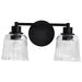 Vanity Nuvo 60-8602 Grayson - 2 Light Vanity - Matte Black Finish - Clear Ribbed Glass Nuvo