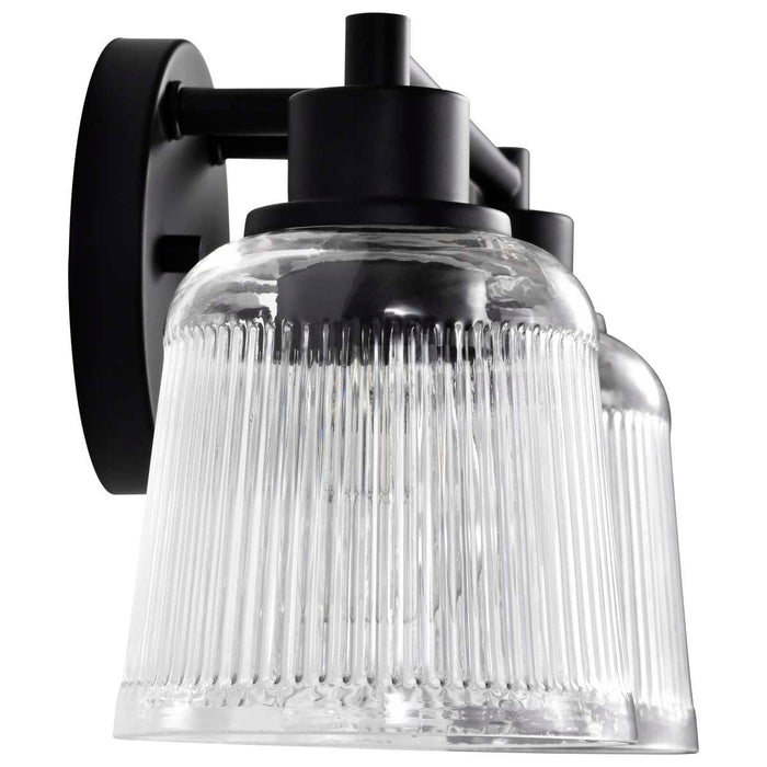 Vanity Nuvo 60-8602 Grayson - 2 Light Vanity - Matte Black Finish - Clear Ribbed Glass Nuvo