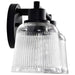 Vanity Nuvo 60-8602 Grayson - 2 Light Vanity - Matte Black Finish - Clear Ribbed Glass Nuvo