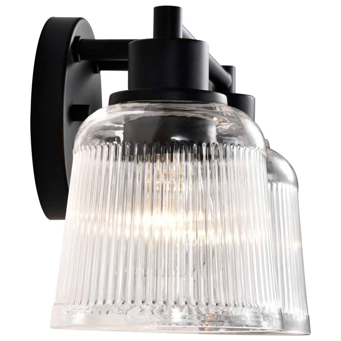 Vanity Nuvo 60-8602 Grayson - 2 Light Vanity - Matte Black Finish - Clear Ribbed Glass Nuvo