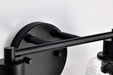 Vanity Nuvo 60-8602 Grayson - 2 Light Vanity - Matte Black Finish - Clear Ribbed Glass Nuvo