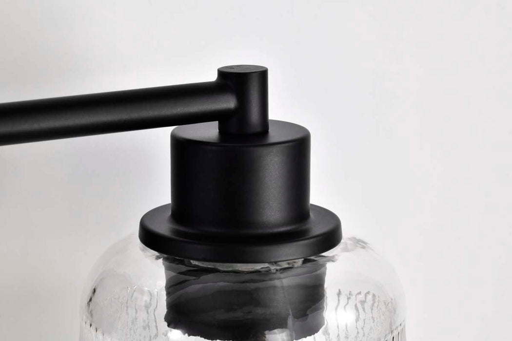 Vanity Nuvo 60-8602 Grayson - 2 Light Vanity - Matte Black Finish - Clear Ribbed Glass Nuvo